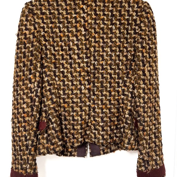 Prada Brown Tweed 3 snap Blazer Size 42 - Picture 5 of 14